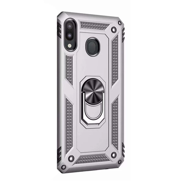 Gpack Samsung Galaxy A20 Kılıf Vega Standlı Yüzüklü MıknatıslıNano Glass - Resim 6