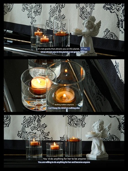 Aromaterapi Orta Boy Cam Mumluk - 2 Tealight Mumlu - 10
