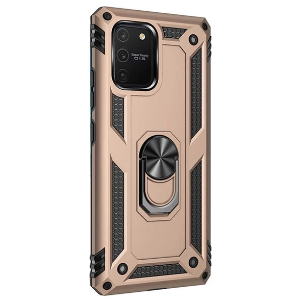 Gpack Samsung Galaxy S10 Lite Kılıf Tank Koruma Vega Standlı Yüzüklü Mıknatıslı - Resim 4