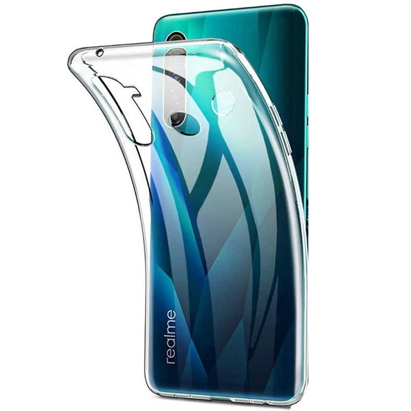 Gpack Realme 5i Kılıf Süper Silikon Yumuşak Arka KorumaNano Glass