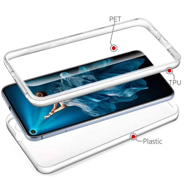 Gpack Huawei Nova 5T Kılıf Ön Arka  Silikon Koruma Renksiz - 2