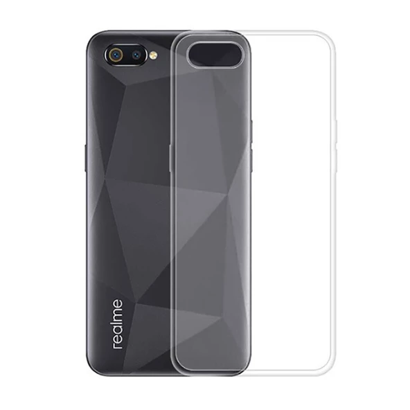 Gpack Realme C2 Kılıf Süper Silikon Yumuşak Arka KorumaNano Glass