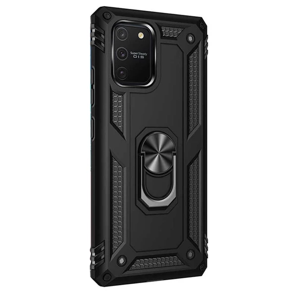 Gpack Samsung Galaxy S10 Lite Kılıf Tank Koruma Vega Standlı Yüzüklü Mıknatıslı - Resim 8