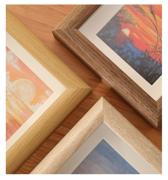 DIY El Yapımı Masa Duvar Fotoğraf Çerçevesi - 5 inç Yatay ve Dikey Çift Kullanım - Meşe - 12