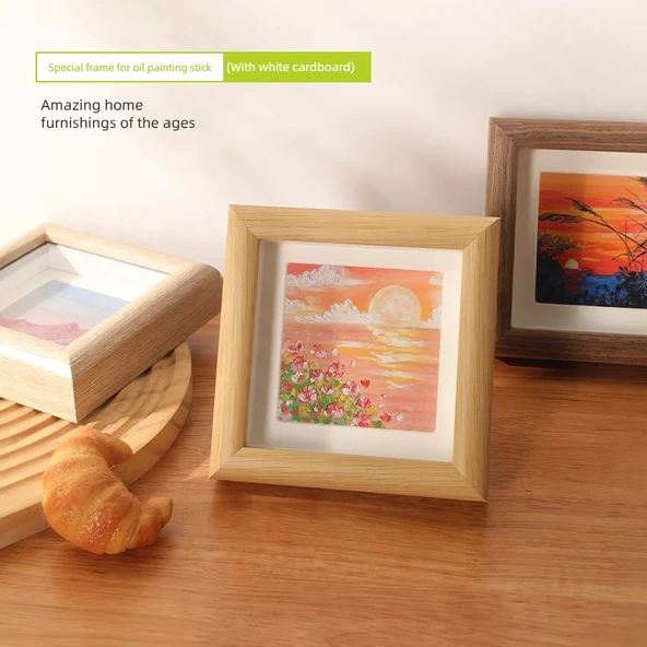 DIY El Yapımı Masa Duvar Fotoğraf Çerçevesi - 12 inç Yatay ve Dikey Çift Kullanım - Kahve Ahşap Rengi - 4