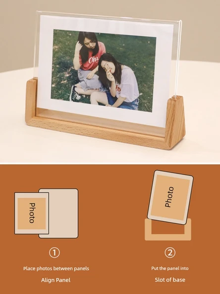Yatay Kayın Ahşap 5 inç Fotoğraf Çerçevesi - 4