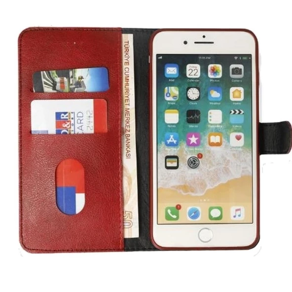 Gpack General Mobile Gm8 Kılıf LocaL Cüzdan Standlı Kartvizitli - Resim 2