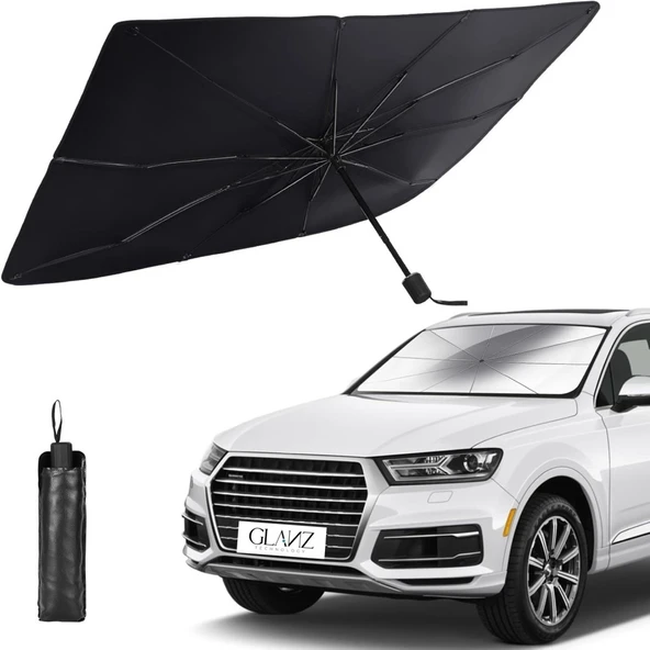 Glanz Araba Şemsiyesi Oto Katlanabilir Güneşlik Şemsiye Ön Cam Gölgelik Güneş Koruyucu 145-75cm