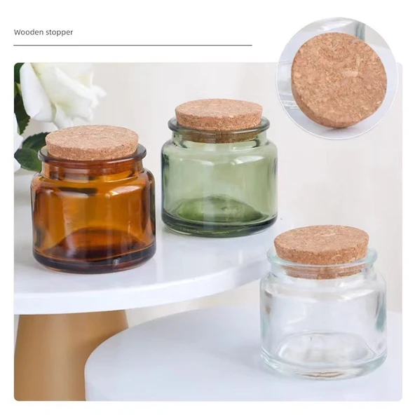 DIY Aromaterapi Mum Kabı - Mantarlı Cam Kavanoz - 100ml Kaliteli Mantar - 7