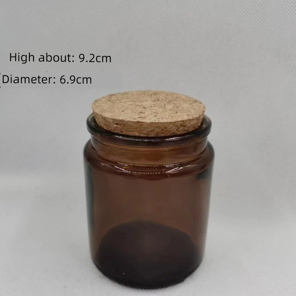 DIY Aromaterapi Mum Kabı - Mantarlı Cam Kavanoz - 100ml Standart Mantar - 11