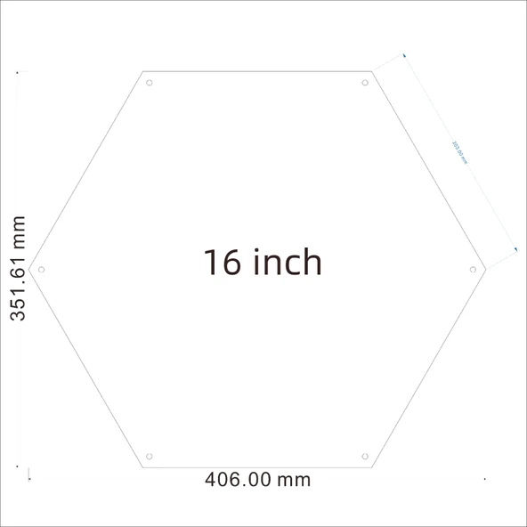 Akrilik Altıgen Manyetik Fotoğraf Çerçevesi - 16 inç (40.6cm) - (2+2)mm Kalınlık - 11