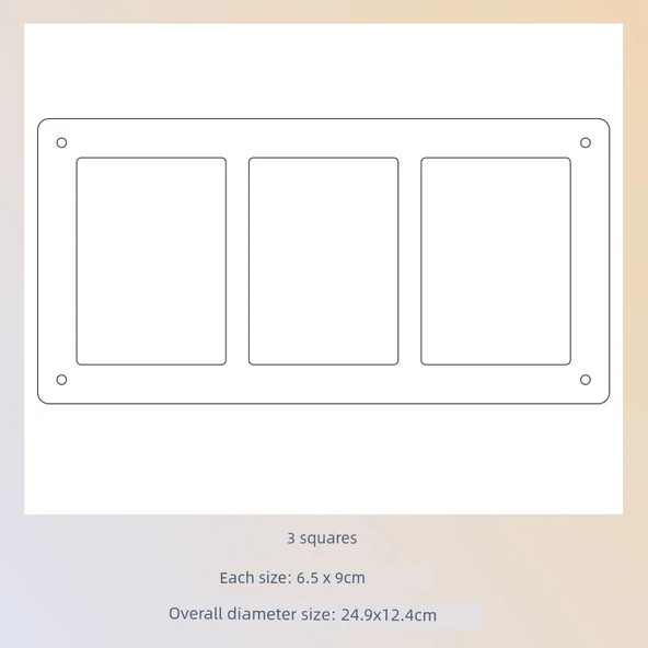 Manyetik Mini Fotoğraf Kartı Standı - 3 Parçalı (Braketli) - 6.5x9cm