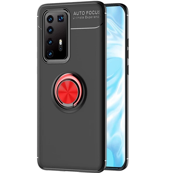 Gpack Huawei P40 Pro Kılıf Ravel Yüzüklü MıknatıslıFull Ekran Koruyucu