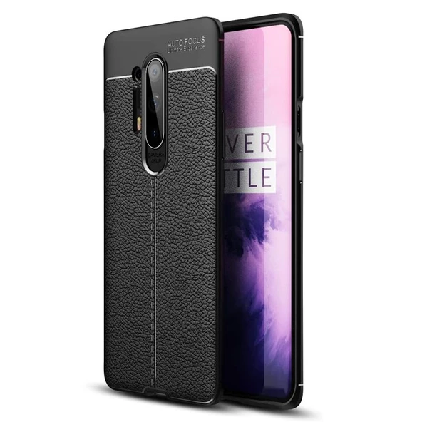 Gpack OnePlus 8 Pro Kılıf Niss Silikon Deri Görünümlü