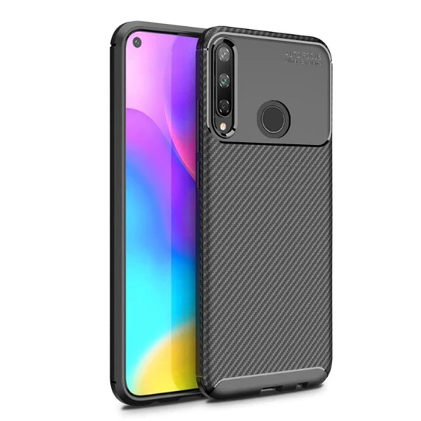 Gpack Huawei P40 Lite E Kılıf Negro Karbon SilikonNano Glass - 3