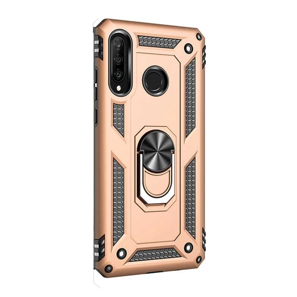 Gpack Huawei P40 Lite E Kılıf Vega Standlı Yüzüklü MıknatıslıNano Glass - Resim 5