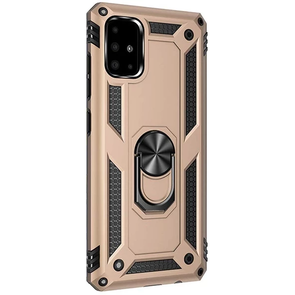 Gpack Samsung Galaxy A31 Kılıf Tank Koruma Vega Standlı Yüzüklü Mıknatıslı - Resim 4