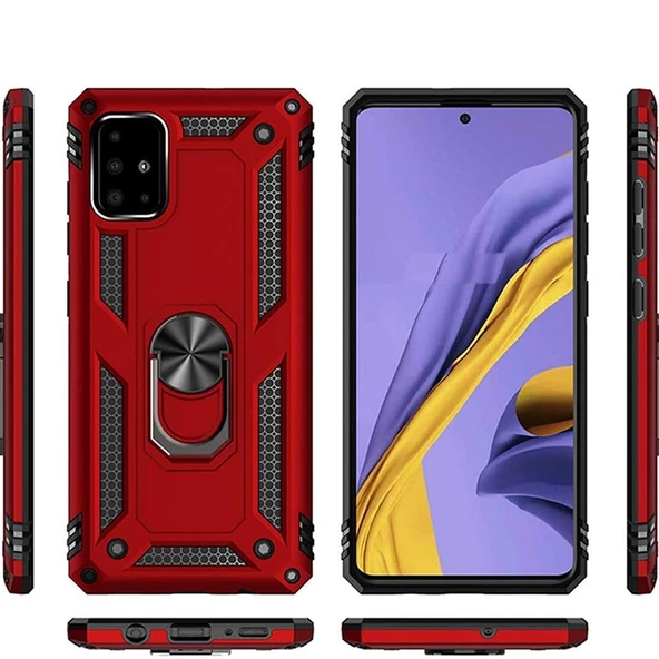 Gpack Samsung Galaxy A31 Kılıf Tank Koruma Vega Standlı Yüzüklü Mıknatıslı - Resim 3