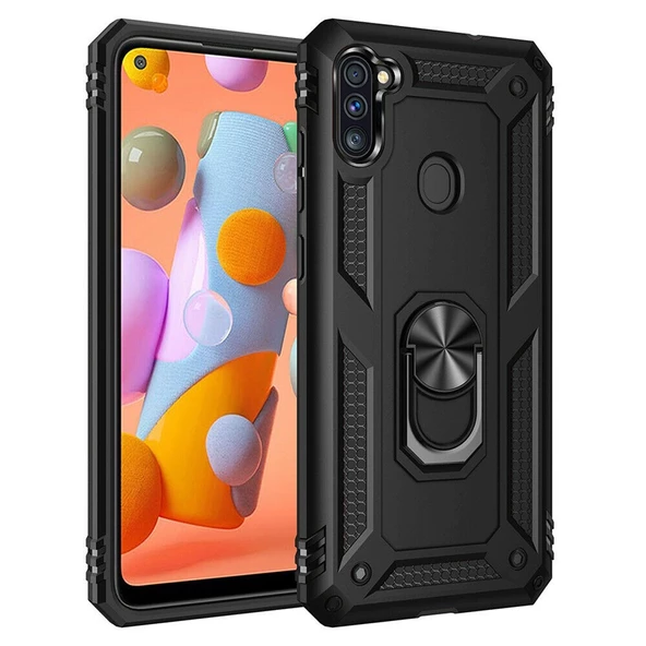 Gpack Samsung Galaxy A11 Kılıf Vega Standlı Yüzüklü MıknatıslıNano Glass - 8