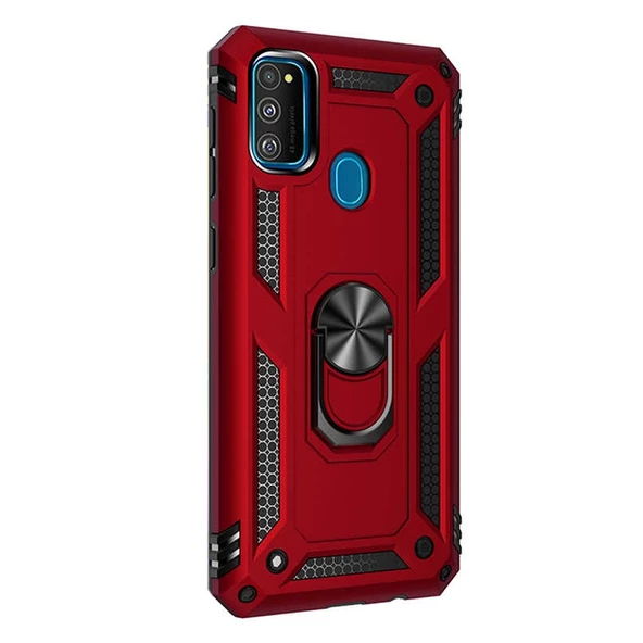 Gpack Samsung Galaxy A21s Kılıf Tank Koruma Vega Standlı Yüzüklü Mıknatıslı - Resim 6