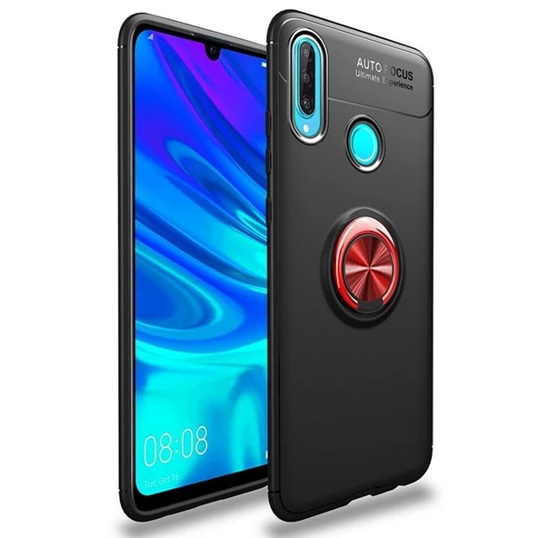 Gpack Huawei P40 Lite E Kılıf Ravel Silikon Yüzüklü MıknatıslıNano Glass