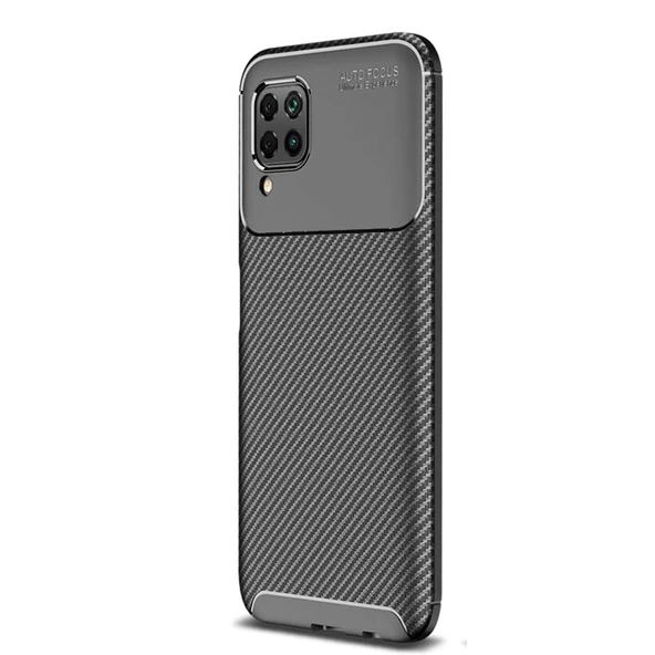 Gpack Huawei P40 Lite Kılıf Negro Karbon SilikonNano Glass - Resim 3