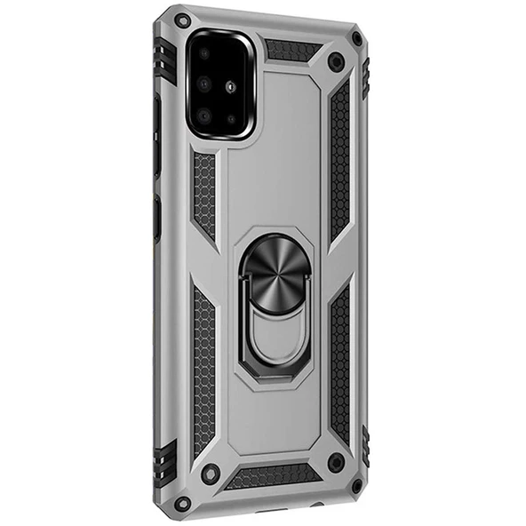 Gpack Samsung Galaxy A31 Kılıf Tank Koruma Vega Standlı Yüzüklü Mıknatıslı - Resim 5