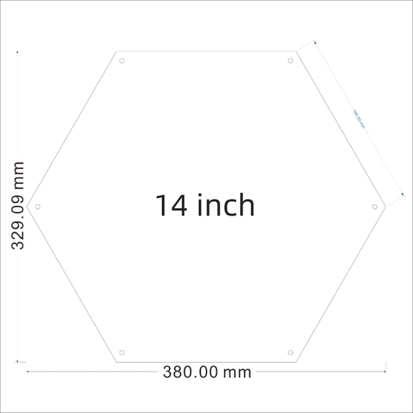 Akrilik Altıgen Manyetik Fotoğraf Çerçevesi - 16 inç (40.6cm) - (2+2)mm Kalınlık - 12