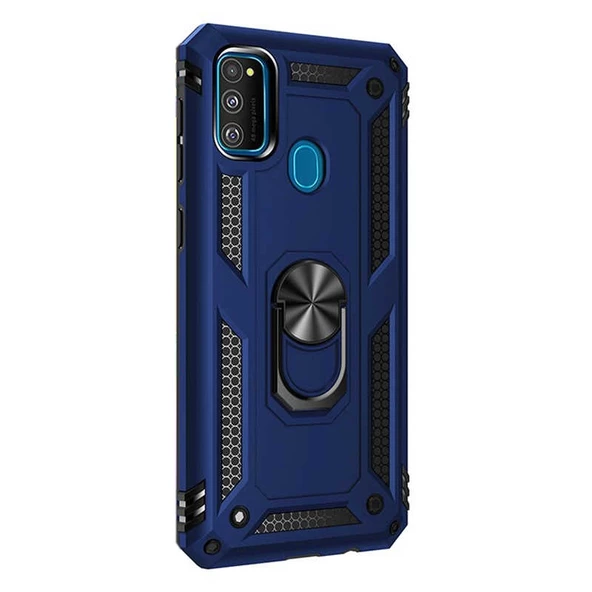 Gpack Samsung Galaxy A21s Kılıf Tank Koruma Vega Standlı Yüzüklü Mıknatıslı - Resim 7