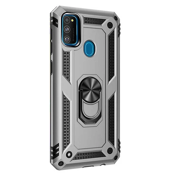 Gpack Samsung Galaxy A21s Kılıf Tank Koruma Vega Standlı Yüzüklü Mıknatıslı - Resim 5