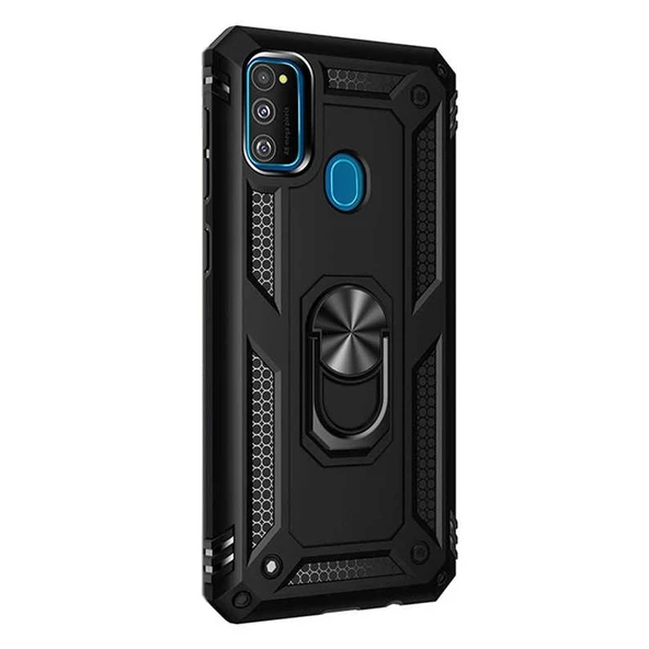 Gpack Samsung Galaxy A21s Kılıf Tank Koruma Vega Standlı Yüzüklü Mıknatıslı - Resim 8