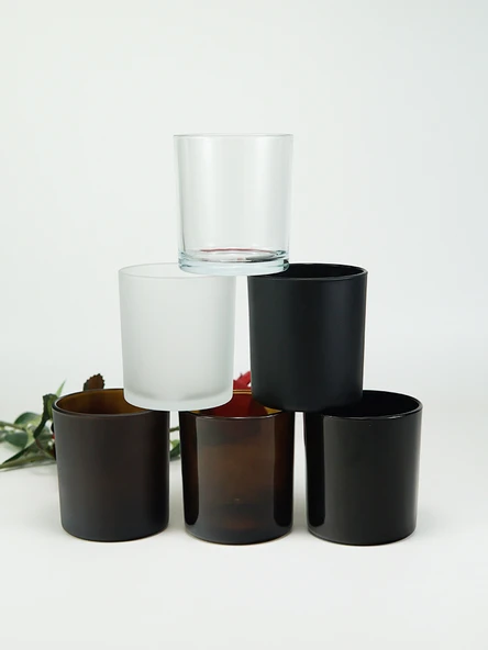 300ml Büyük Boy Cam Mum Kabı - Şeffaf Bardak 7 x 8.5cm 200ml - 2