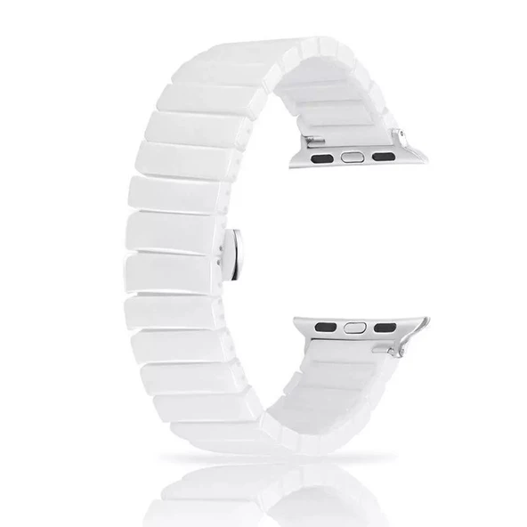 Gpack Apple Watch 4 5 44mm Kordon Parlak Seramik Kaplama Yatay Görünüm Yandan Çıtçıt ZR