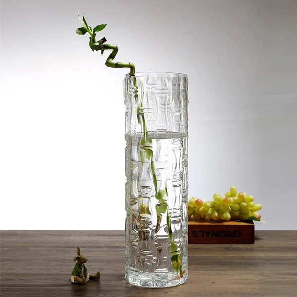 İskandinav Cam Vazo - Bambu Desenli - 1540 (Sınıf I) - Resim 5