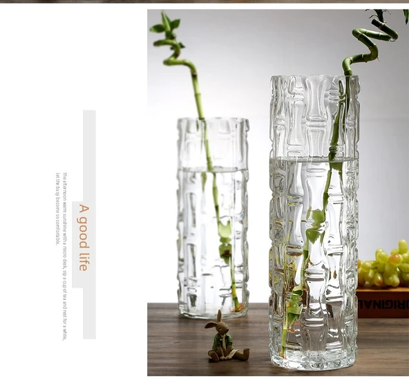 İskandinav Cam Vazo - Bambu Desenli - 1540 (Sınıf I) - Resim 11