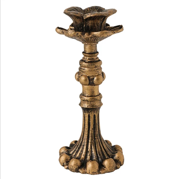 Fransız Retro Şamdan - Bronz - 6