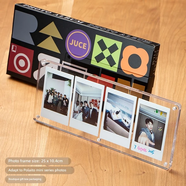 Instax Polaroid Fotoğraf Çerçevesi - [Mini Dört] Şeffaf