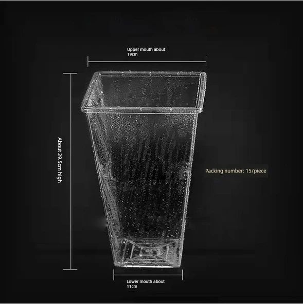 Akrilik Çiçek Tüpü - Büyük Boy Yuvarlak Yüksek Şeffaf - 38cm - Resim 12