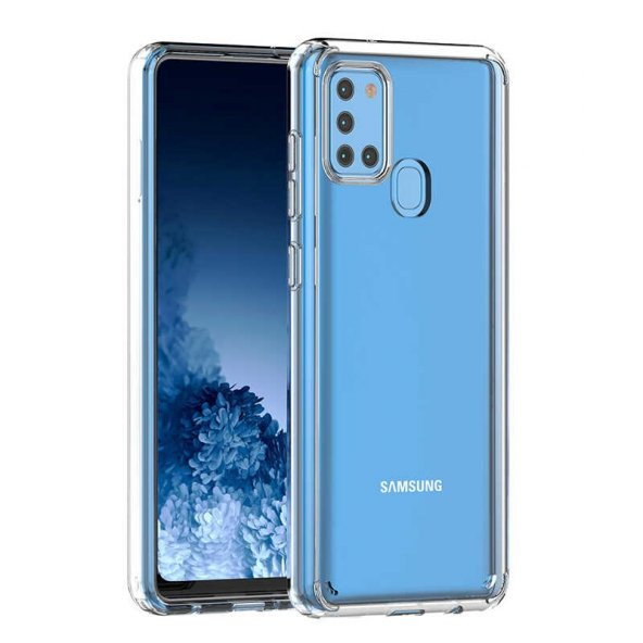 Gpack Samsung Galaxy A21S Kılıf Coss  Sert KapakNano Glass