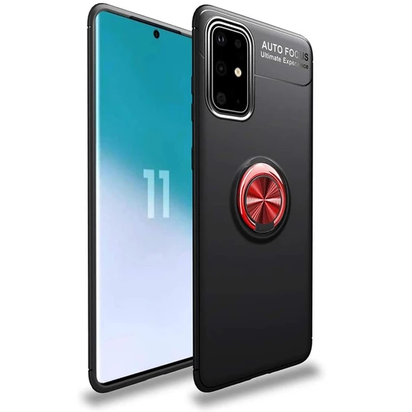 Gpack Samsung Galaxy S10 Lite Kılıf Ravel Yüzüklü MıknatıslıNano Glass