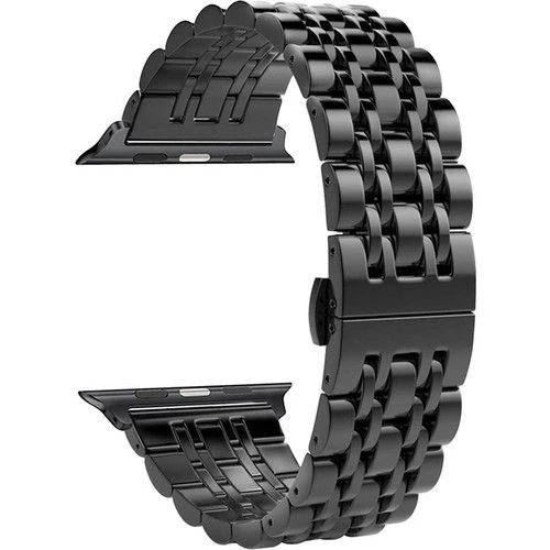 Gpack Apple Watch 3 4 5 42mm Kordon Çift Renk Metal Kordon Çıtçıtlı KRD 14 - Resim 5