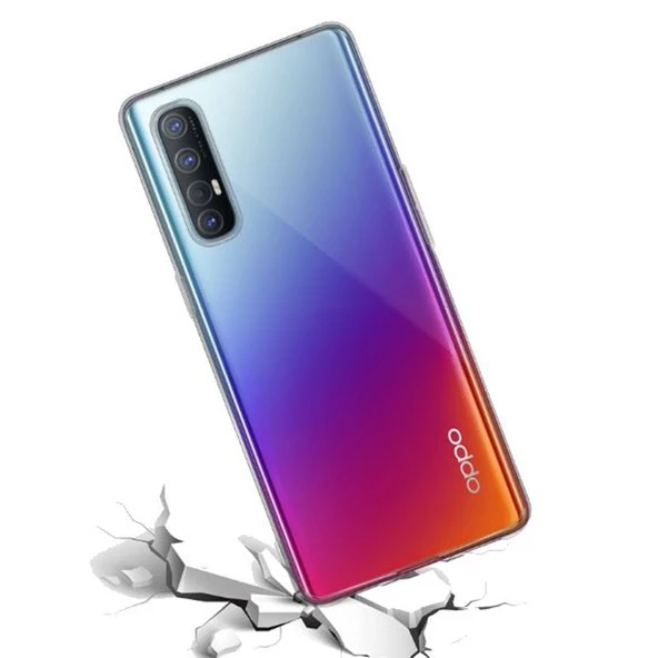 Gpack Oppo Reno 3 Pro Kılıf Süper Silikon Arka KorumaNano Glass - 3