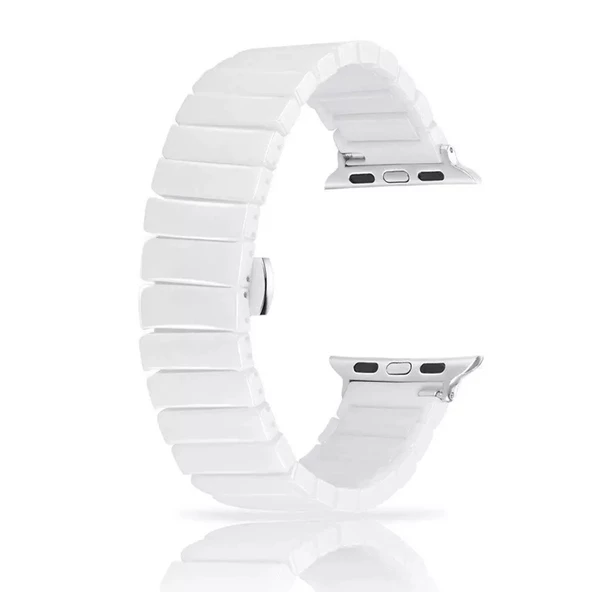 Gpack Apple Watch 4 5 38mm Kordon Parlak Seramik Kaplama Yatay Görünüm Yandan Çıtçıt ZR
