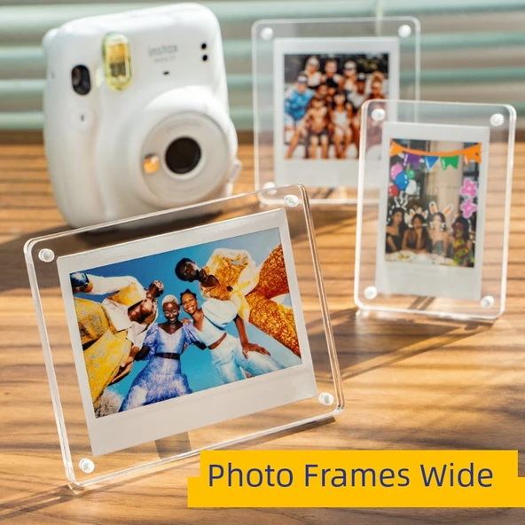 Instax Polaroid Fotoğraf Çerçevesi - [Geniş + SQ + Mini] Şeffaf - 3