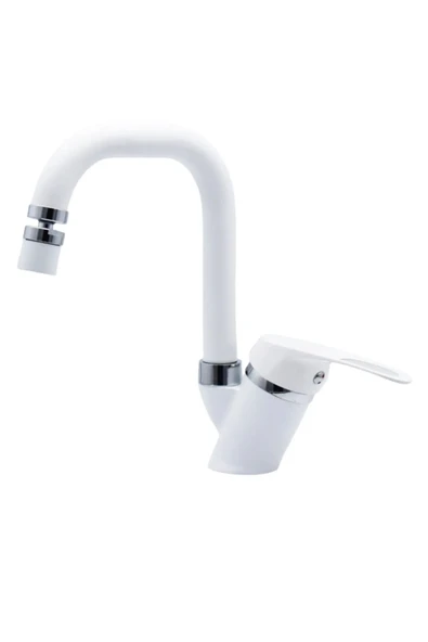 Beyaz Krom Köşe Borulu Lavabo Bataryası Mafsallı - Resim 3