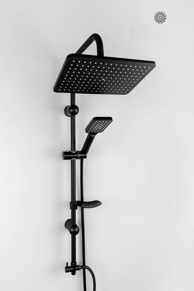 Modern Siyah Robot Duş Seti,Siyah,Kaliteli Duş Takımı,Yağmurlama Tepe Duş Seti,Siyah Duş Sistemi ürün görseli