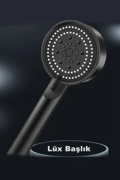 Raion Lüx Mat Siyah 5 Fonksiyonlu Sağlam Yapılı Kaliteli Banyo Duş Başlığı Kaliteli Duş Telefonu