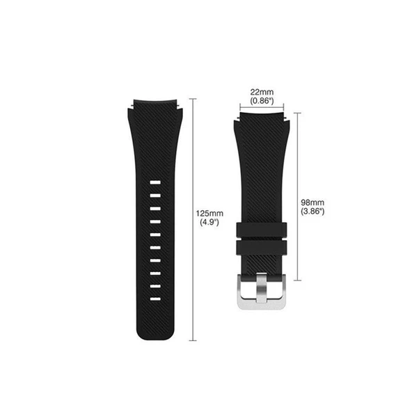 Gpack Samsung Galaxy Watch 3 45mm Kordon Silikon Çizgili Silikon Kançalı - 2