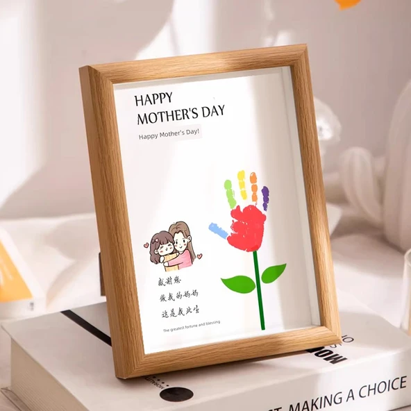 El Yapımı Gül Desenli DIY Boyama Fotoğraf Çerçevesi A4 - 05