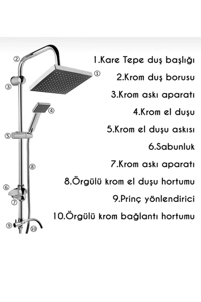 Krom Robot Duş Seti